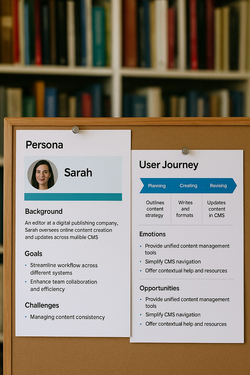 persona Image of example persona and user journey